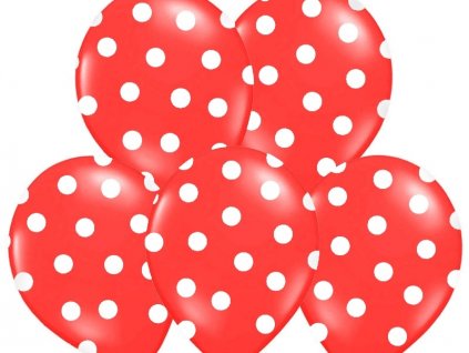 bodkovany balon cerveny