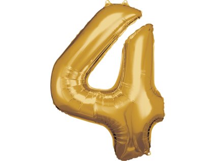 Balon iz folije za rojstni dan številka 4 - zlato 86cm