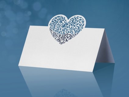 Kartica z imenom z izrezljanim srcem - Ornament 10 kosov
