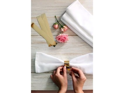 Obruč na servítky - zlatá 10 ks