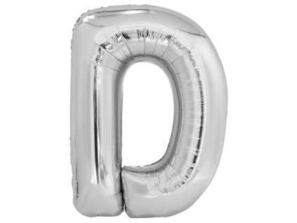 Balon iz folije črka D 86 cm srebro