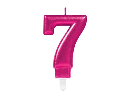 25848 1 narodeninova sviecka 7 magenta 8 cm 1 ks