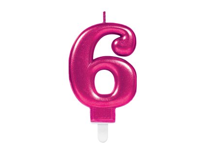 25851 1 narodeninova sviecka 6 magenta 8 cm 1 ks