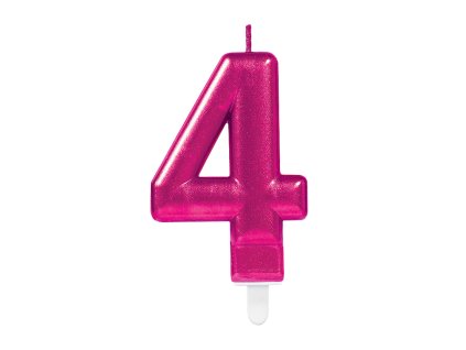 25857 1 narodeninova sviecka 4 magenta 8 cm 1 ks