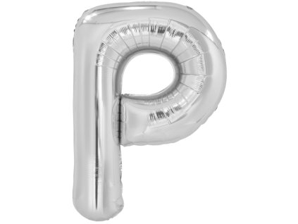 Balon iz folije črka P 86 cm srebro