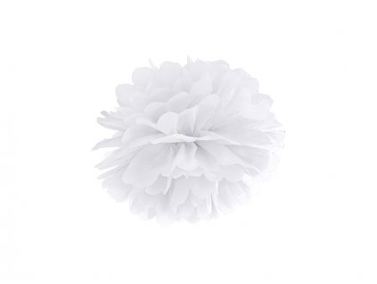 3122 pompom v tvare bieleho kvetu 25 cm