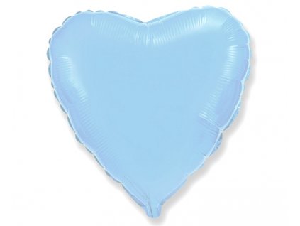 Fóliový balón srdce satén - modrý 43 cm