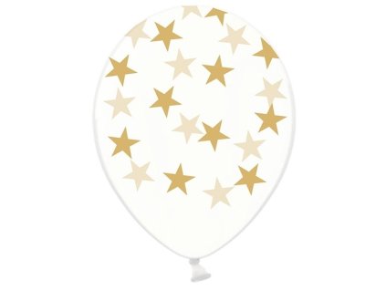 Balon- prosojen z zlatimi zvezdami