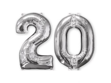 Foliovy balon 20 strieborny