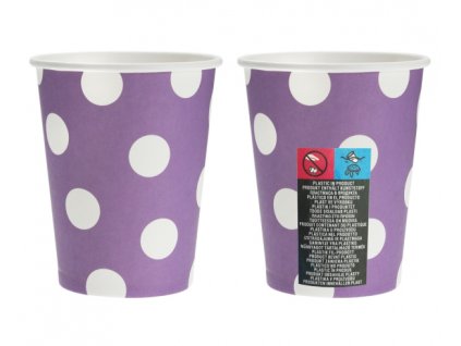 Kozarci, vijolična s pikami 6 kosov