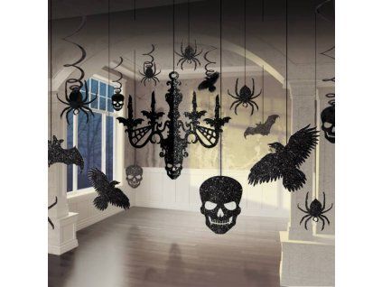 Set papierových visiacich dekorácií - Flitrovaný luster