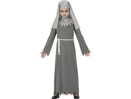 Detský sivý kostým - Mníška Annabelle (Velikost - otroci M: 115-123 cm)