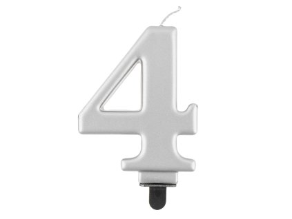 47105 2 narodeninova sviecka 4 metalicka strieborna 8 cm 1 ks