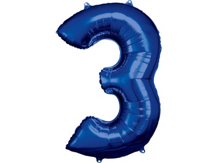 Foil rojstni dan balon številka 3 modra 86cm