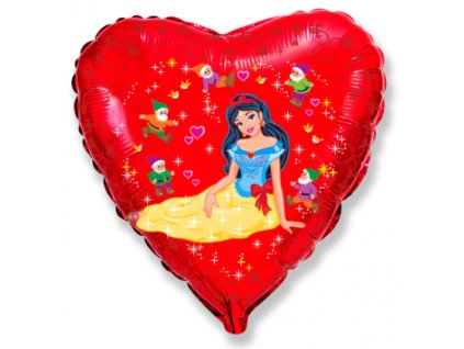 Fóliový balón srdce - Snehulienka