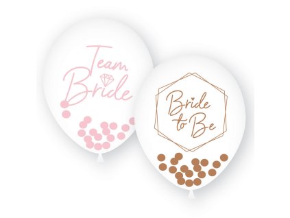 Baloni iz lateksa Bride - roza, zlata 6 kos