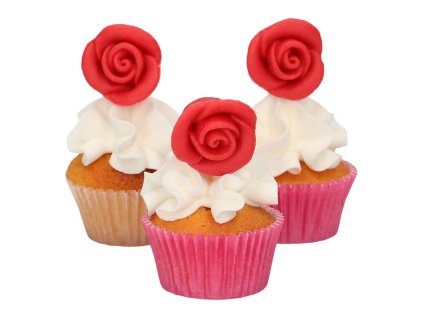 Vrtnice iz marcipana 6 kosov - Rdeče