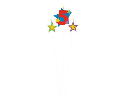 58485 1 sviecky cislo 5 na palicke 13 5 cm 3 ks