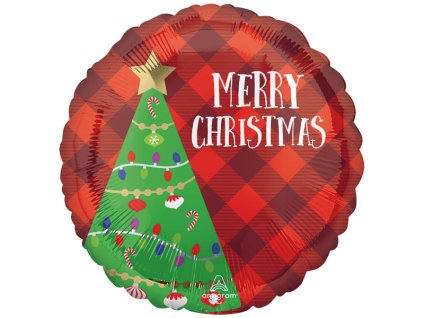 62529 foliovy balon vianocny stromcek merry christmas
