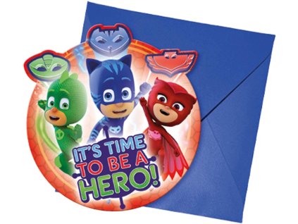 Pozvánky Pyžamasky 6 ks