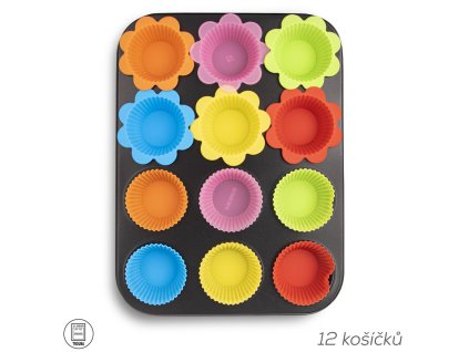Forma na muffiny a košíčky na pečenie 12 ks