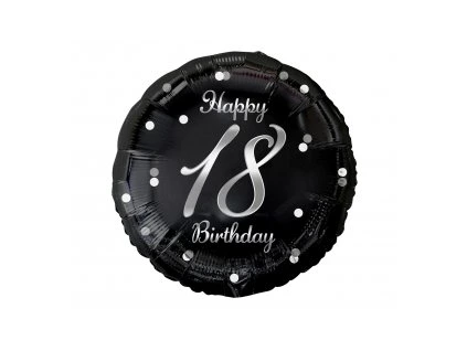 Fóliový balón - čierno/strieborný 18