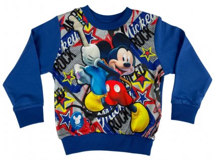 Chlapčenská mikina - Mickey Mouse modrá (Velikost - otroci 104)