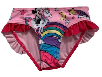 Dievčenské plavky spodok - Minnie Mouse Unicorn svetloružové (Velikost - otroci 104)