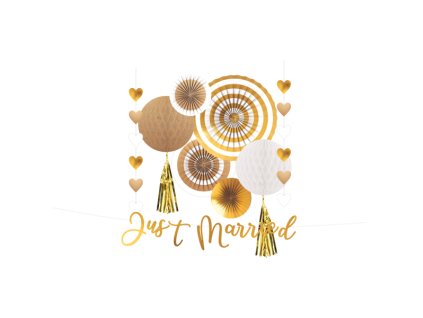 69946 svadobna dekoracna sada just married golden