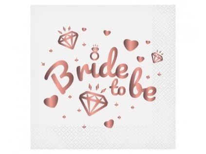 Servítky - Bride to be biele 33 x 33 cm 20 ks