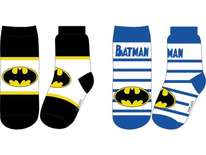 Sada 2 párov detských ponožiek - Batman modré/čierne (Velikost nogavic 23-26)
