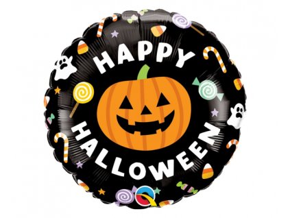 72141 foliovy balon happy halloween cierny kruh