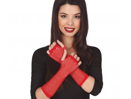 73677 1 damske dierkovane rukavice cervene