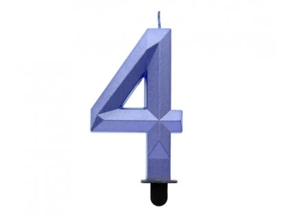 Metalická sviečka Diamond - modrá 4