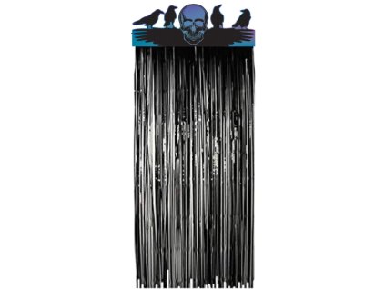 Zavesa za zabavo - Holografske lobanje 99 cm x 235 cm