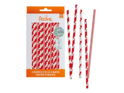 Slamice - rdeče/bele miks 80 kosov