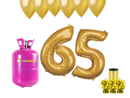Helijev set za zabavo za 65. rojstni dan z zlatimi baloni