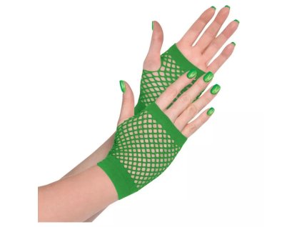 Dámske dierkované rukavice - zelené
