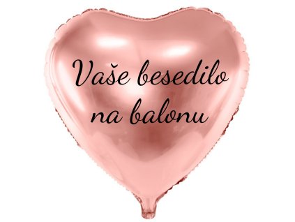 Balon iz folije z besedilom - Roza in zlato srce, 61 cm