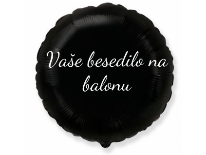 Balon iz folije z besedilom - Črni krog, 45 cm