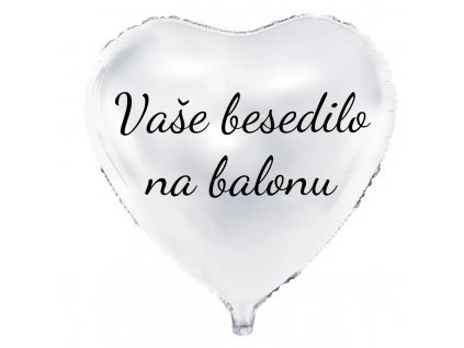 Balon iz folije z besedilom - Belo srce 61 cm