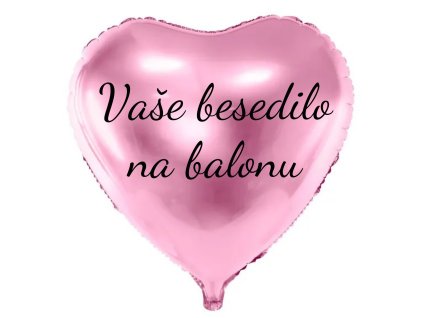 Balon iz folije z besedilom - Roza srce, 61 cm