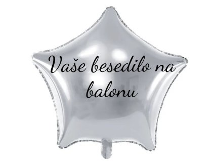 Balon iz folije z besedilom - Srebrna zvezda, 70 cm