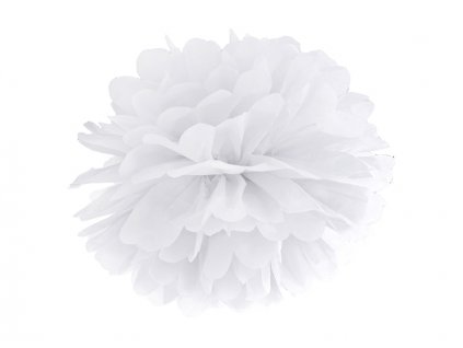 811 pompom v tvare bieleho kvetu 35 cm