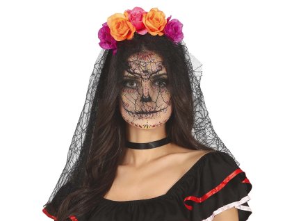 Cvetlična tiara s tančico