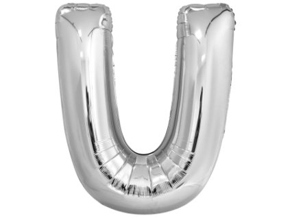 Balon iz folije - črka U, srebrn 86 cm