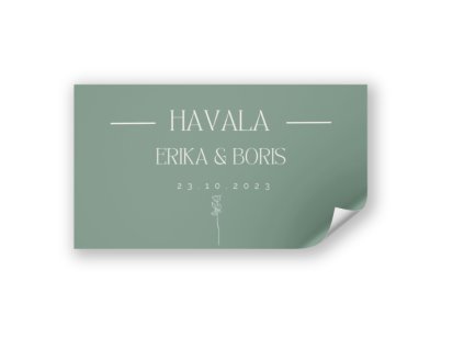 Nalepka za zahvalna darila - Greenery Rose
