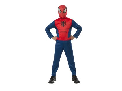 Detský kostým s maskou - Spiderman (Velikost - otroci L: 128 cm)