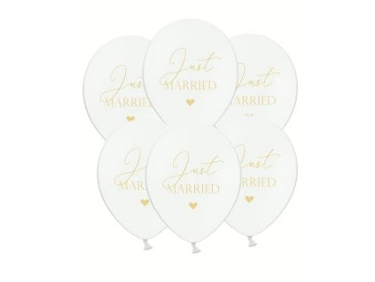 Balón biely - Just Married  50 ks