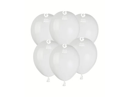 Balónik pastelový - biely 100 ks 13 cm